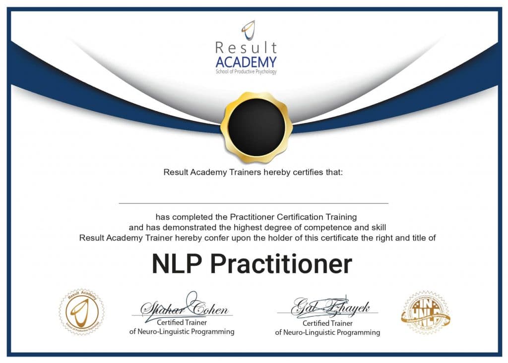 תעודת NLP Practitioner של מכללת תוצאות